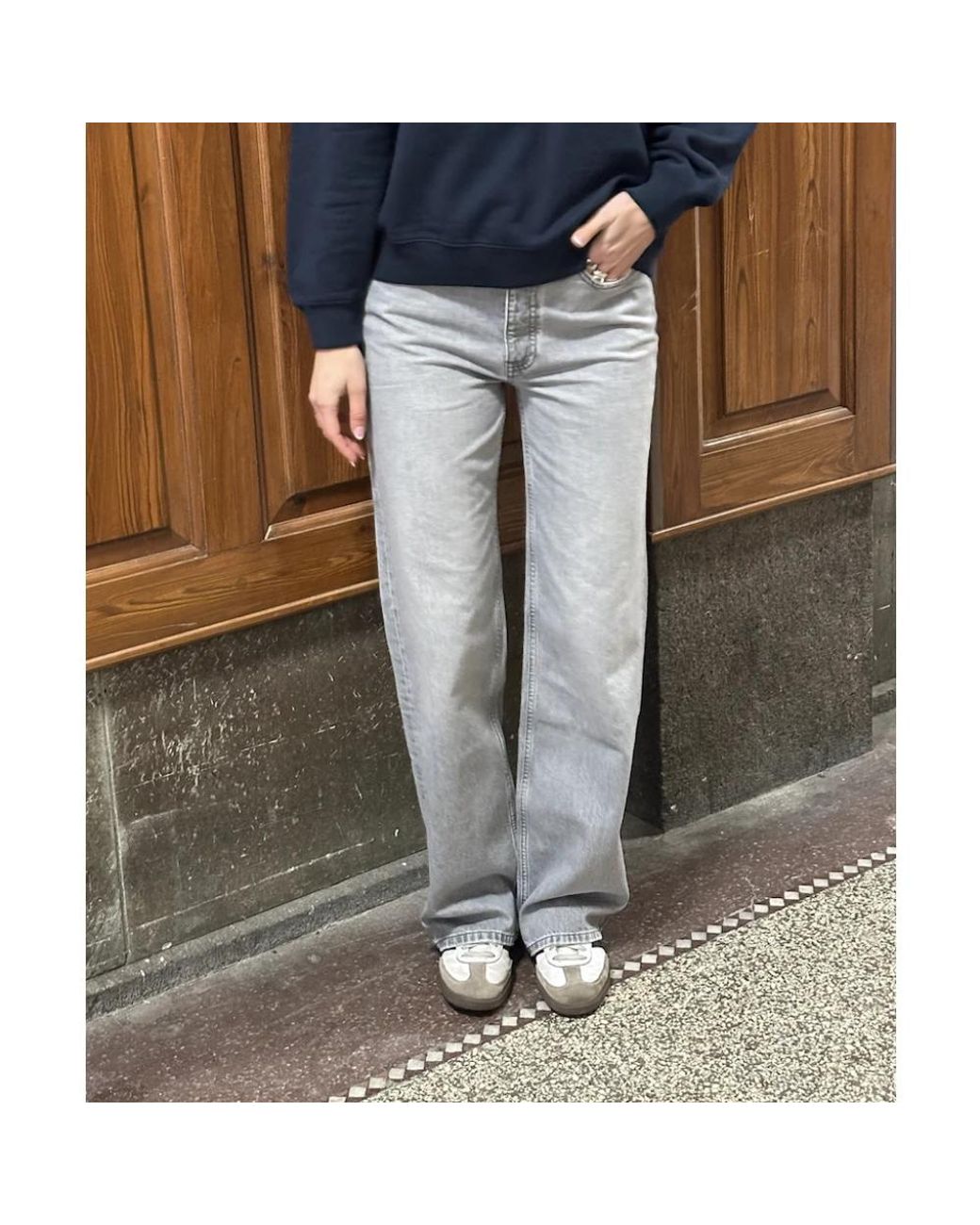 Anine Bing Gray Straight Jeans