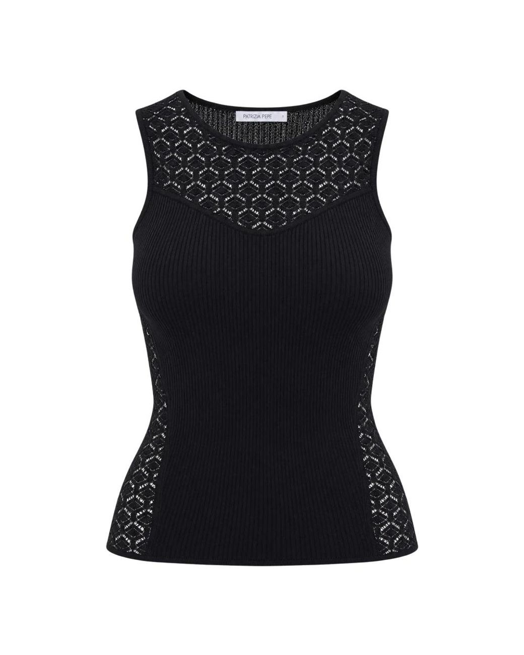 Patrizia Pepe Black Sleeveless Tops