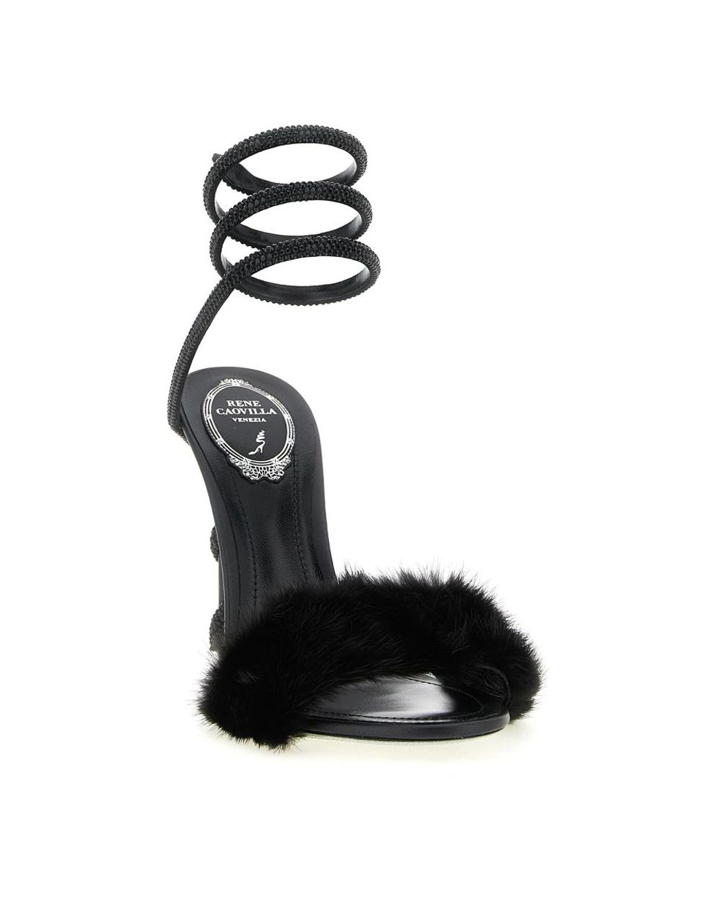 Rene Caovilla Black High Heel Sandals
