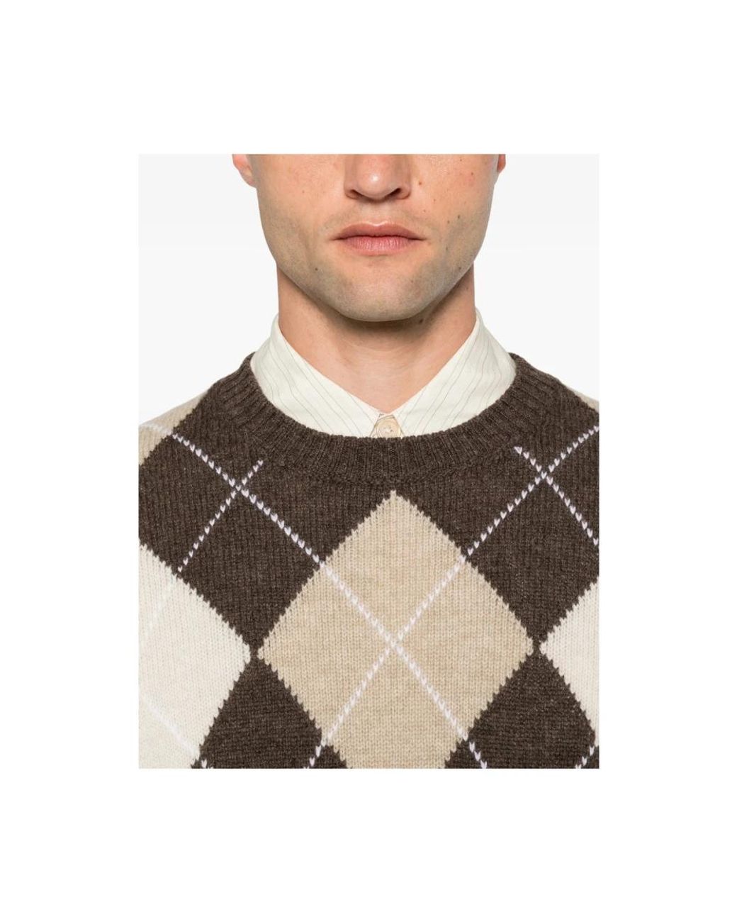 La Fileria Brown Round-Neck Knitwear for men