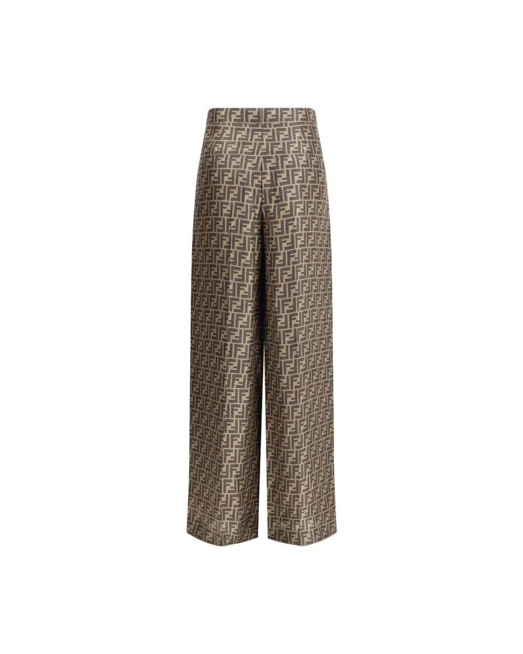 Fendi Brown Silk Casual Pants