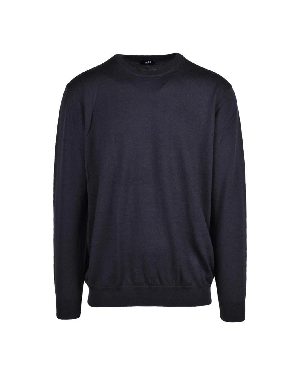 Add Blue Round-Neck Knitwear for men