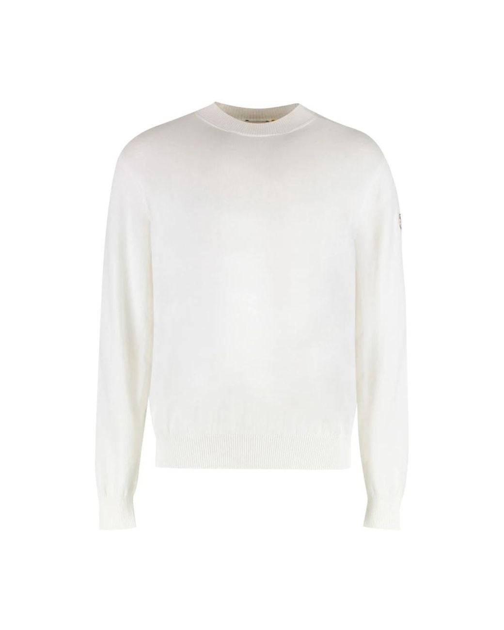 Moncler White Round-Neck Knitwear for men