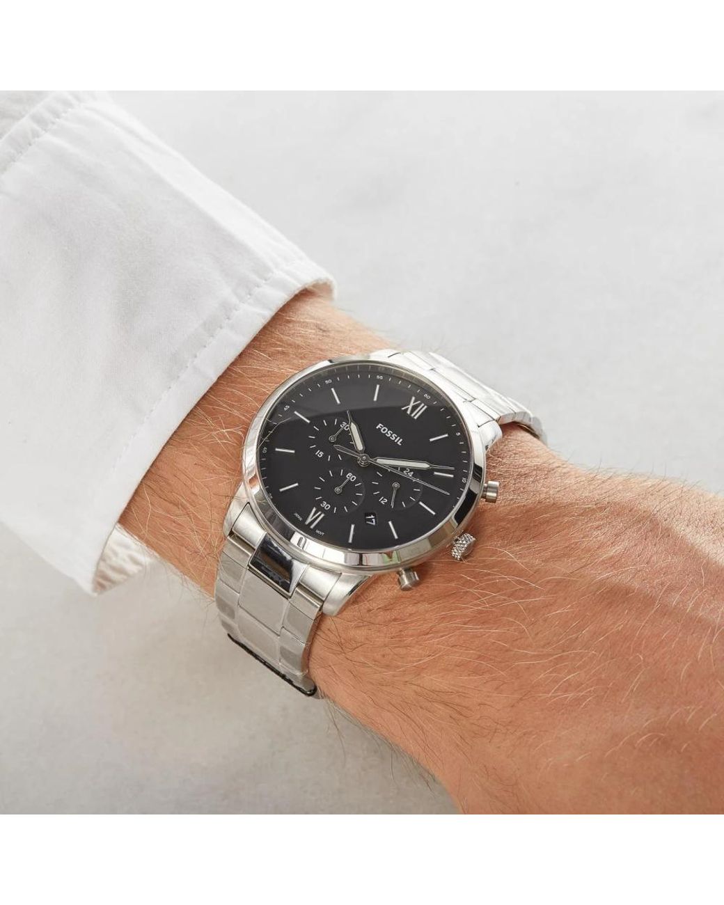 Fossil Neutra Chronograph Edelstahl Uhr in Metallic für Herren