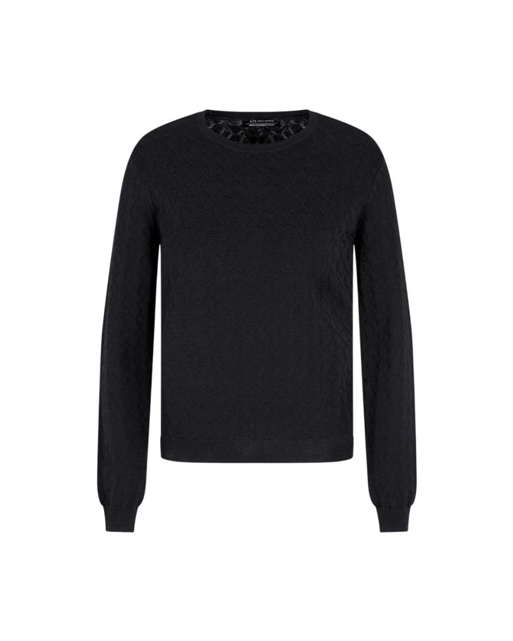 ARMANI EXCHANGE Blue Pullover Mit Allover-Jacquard-Logo