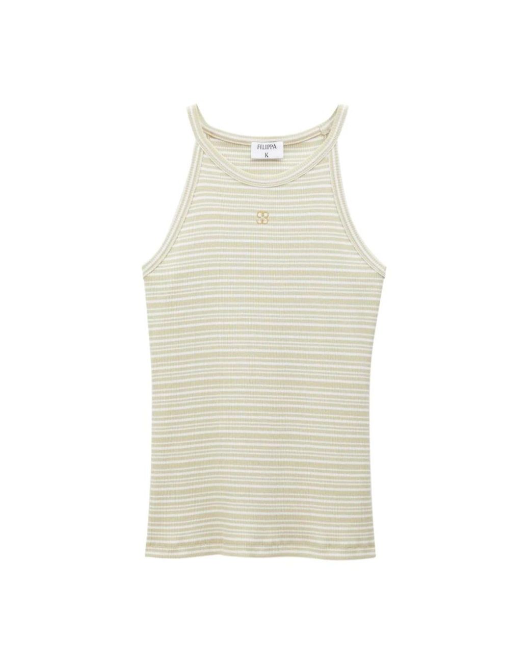 Filippa K Tops ,Katoen Mouwloze Top in het Natural
