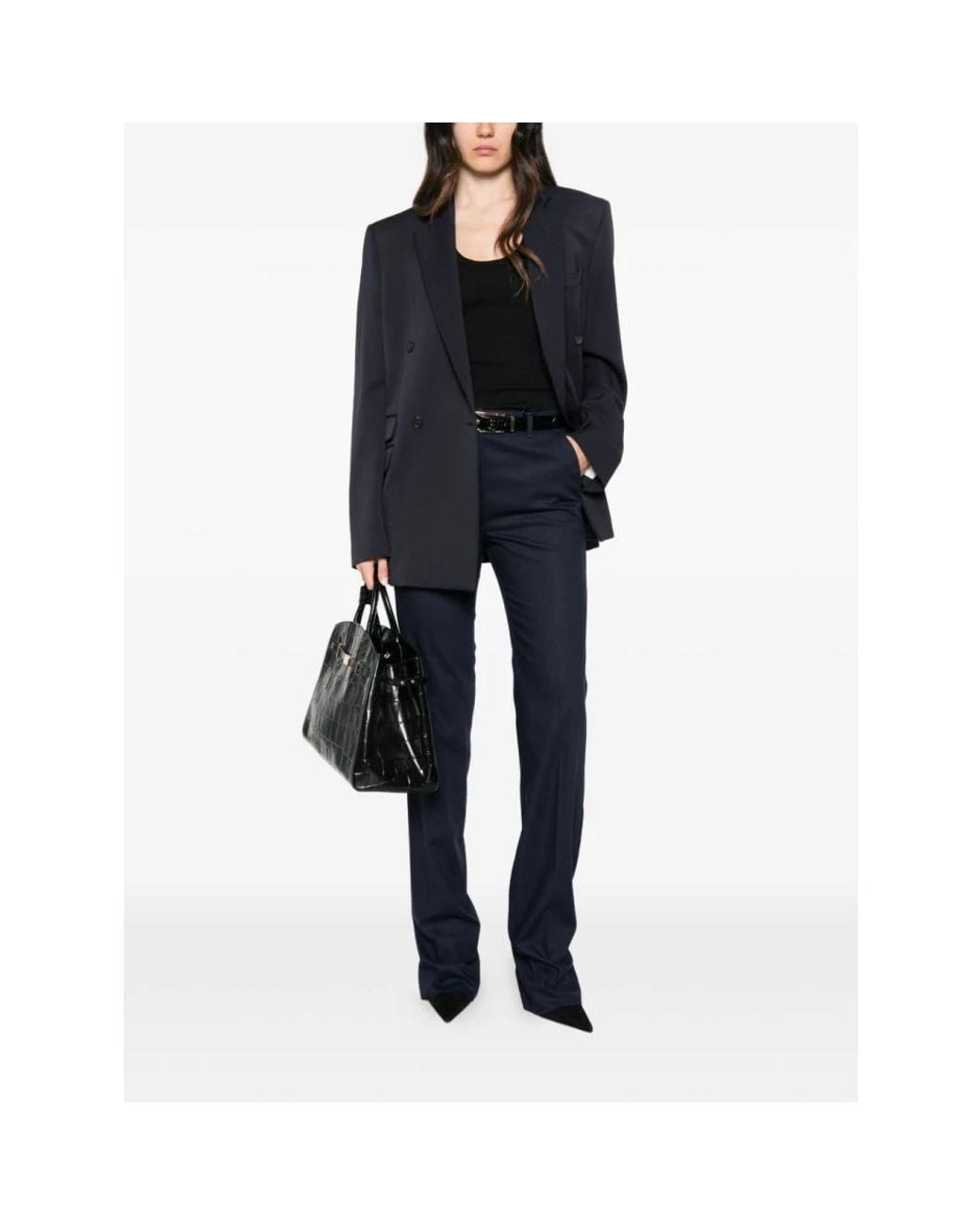 Straight Trousers Marella de color Blue