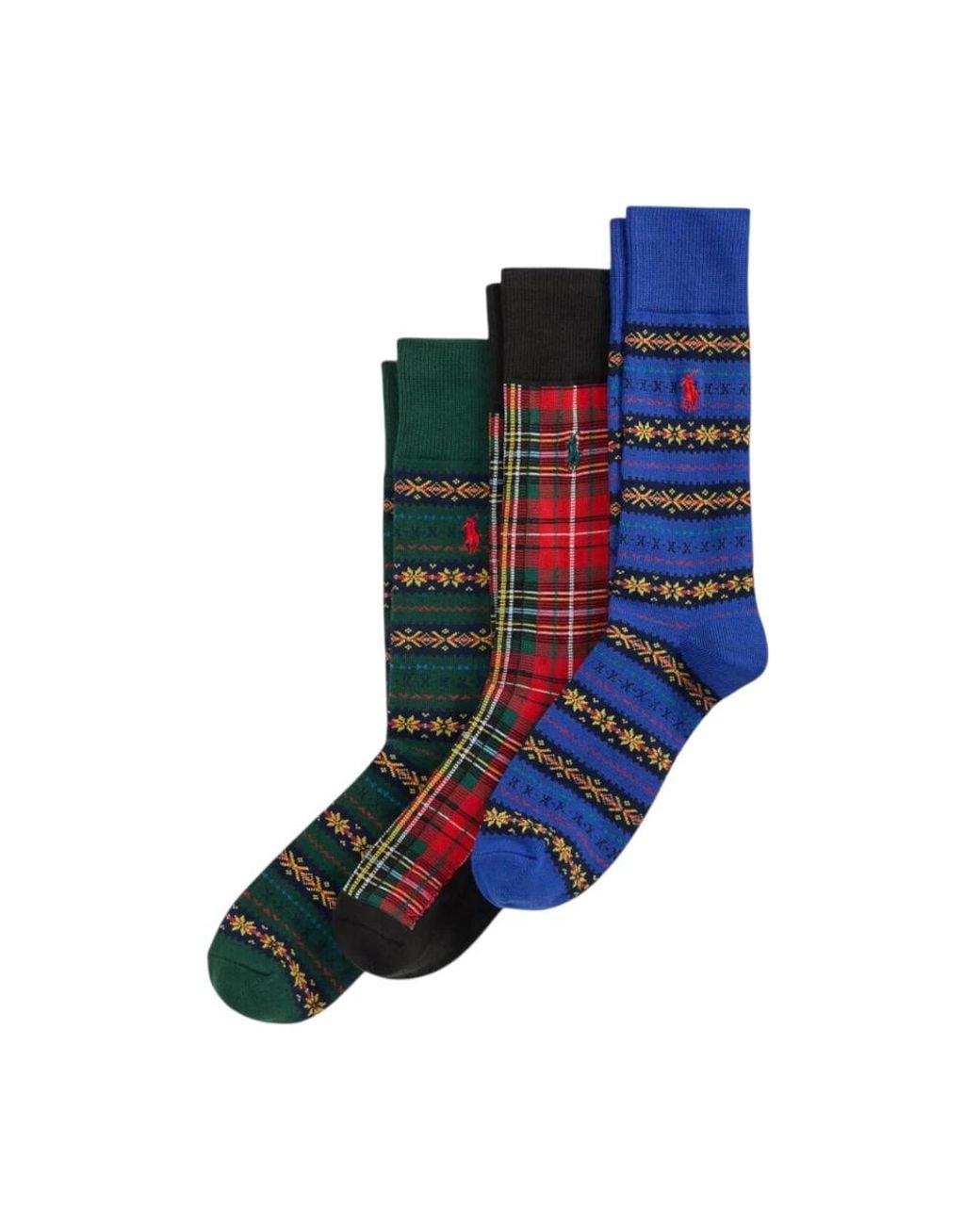 Polo Ralph Lauren Blue Cotton-Blend Trouser Sock 3-Pack for men