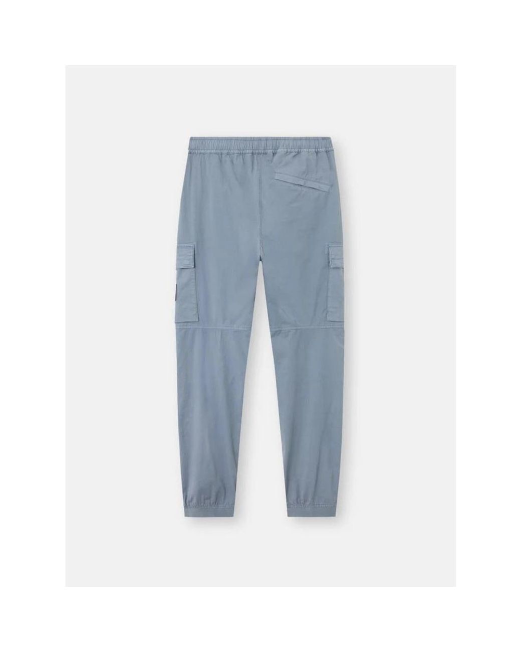 Stone Island Blue Logo Patch Cargo Joggers for men