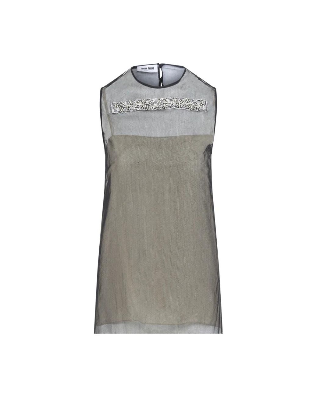 Miu Miu Gray Sleeveless Tops