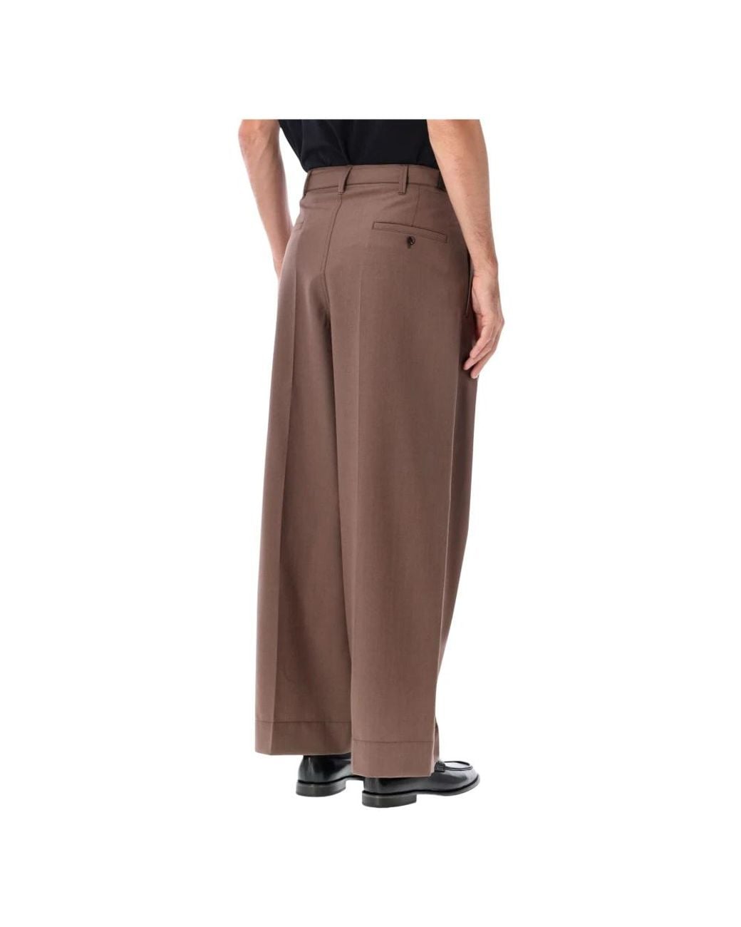 Lemaire Brown Wide Trousers for men