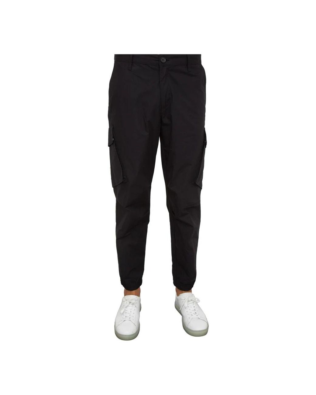 ARMANI EXCHANGE Black Slim-Fit Trousers for men