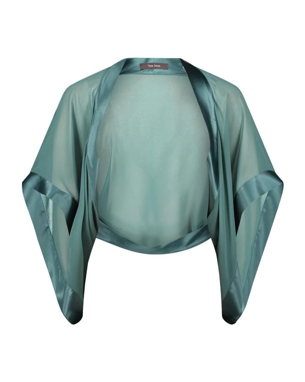 Vera Mont Jassen ,Groen ,Chiffon Chiffon Stola Met Ruches in het Green