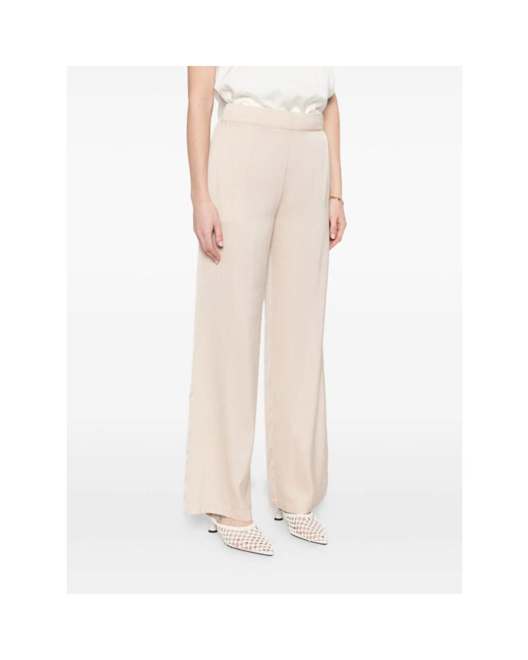Silk95five Natural Wide Trousers
