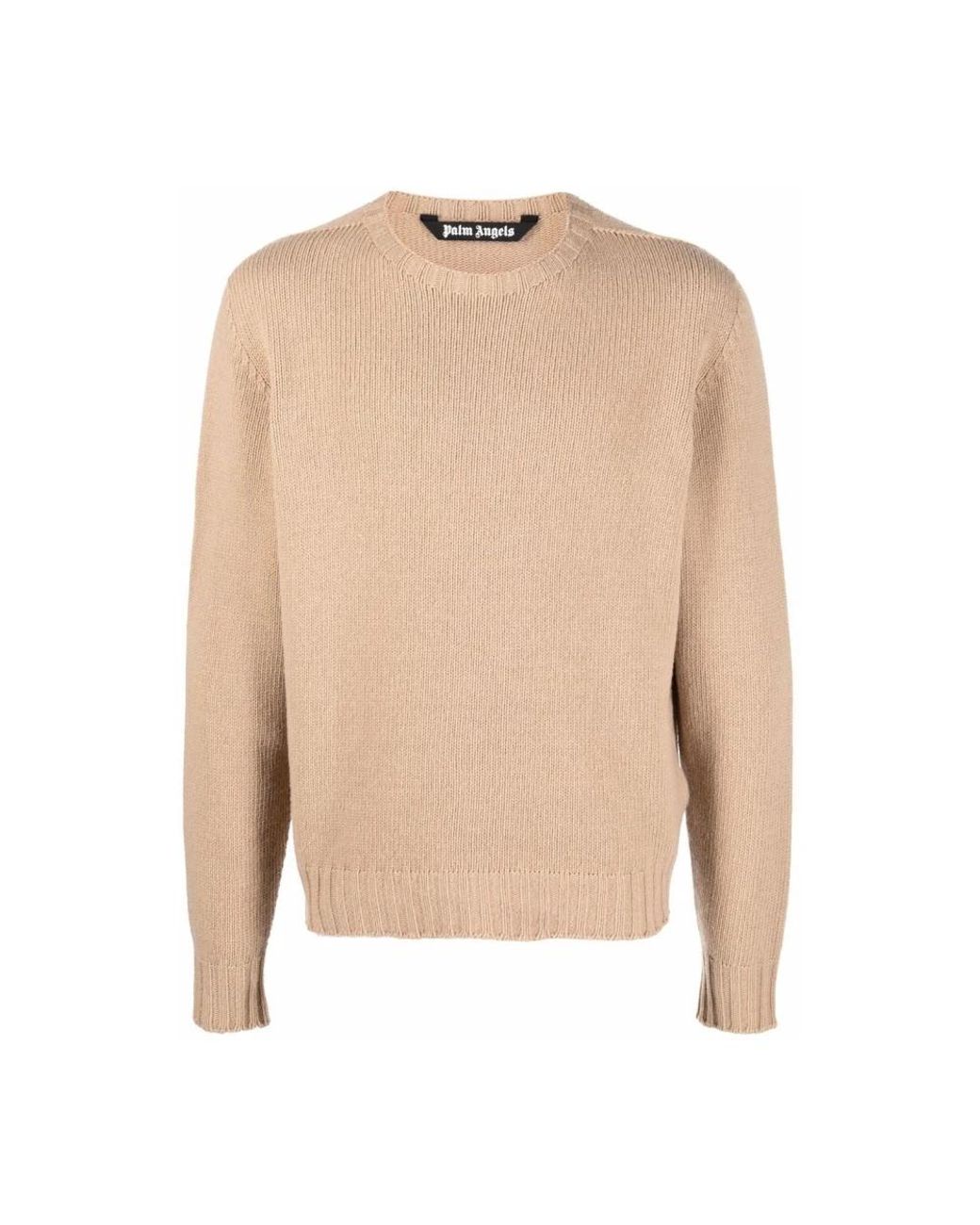Palm Angels Natural Round-Neck Knitwear for men