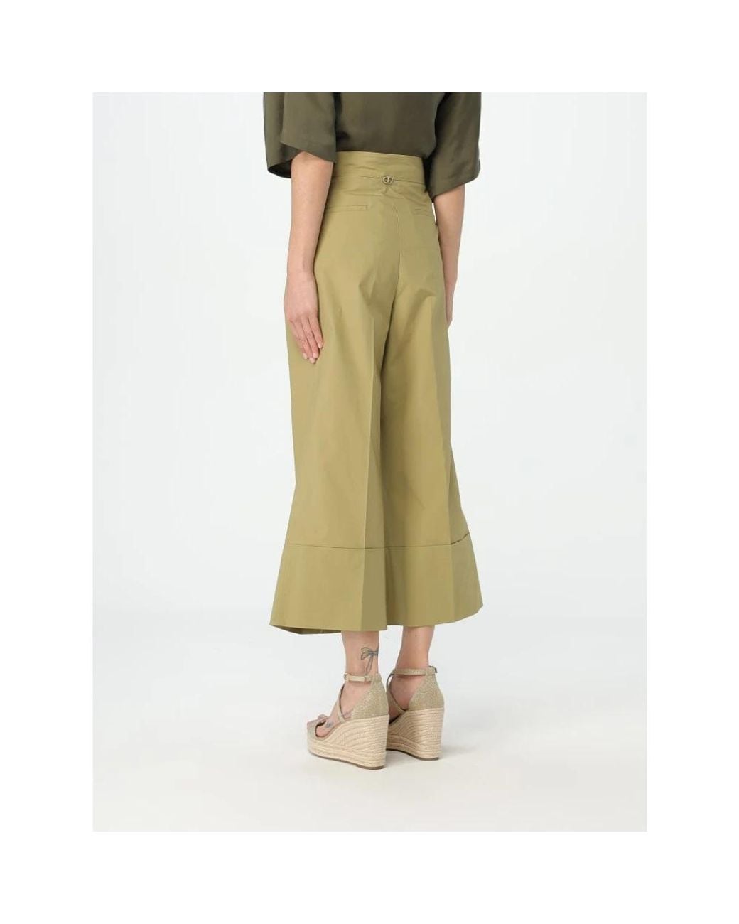 Twinset Green Cropped Trousers