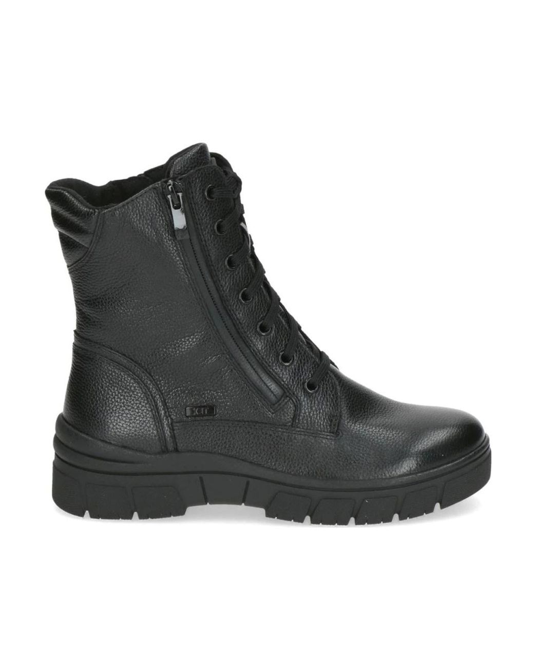 Caprice Black Lace-Up Boots