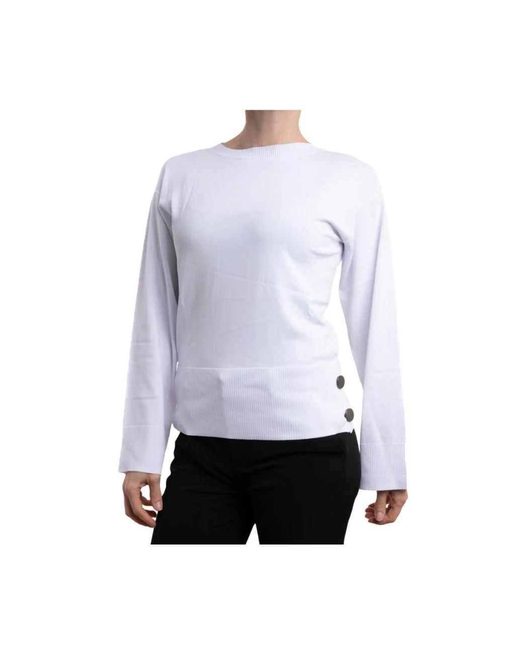 ARMANI EXCHANGE White Round-Neck Knitwear