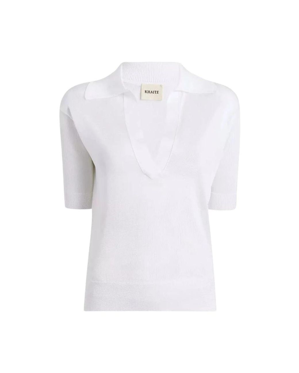 Khaite Overhemden ,Wit ,Witte V-Hals T-Shirt Julita in het White