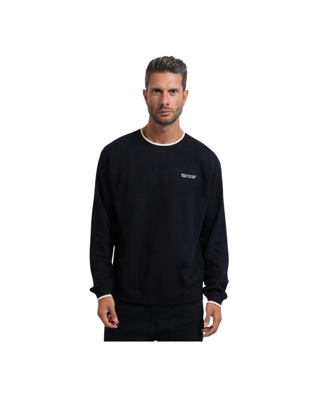 ARMANI EXCHANGE Crew Neck Pullover in het Black voor heren