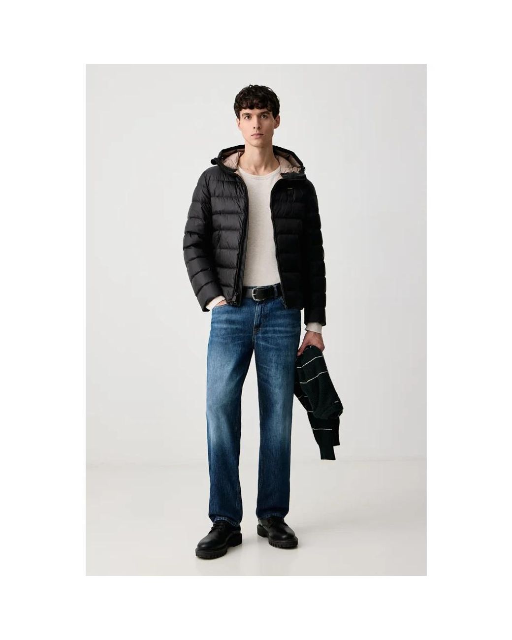 Down Jackets Blauer de hombre de color Black