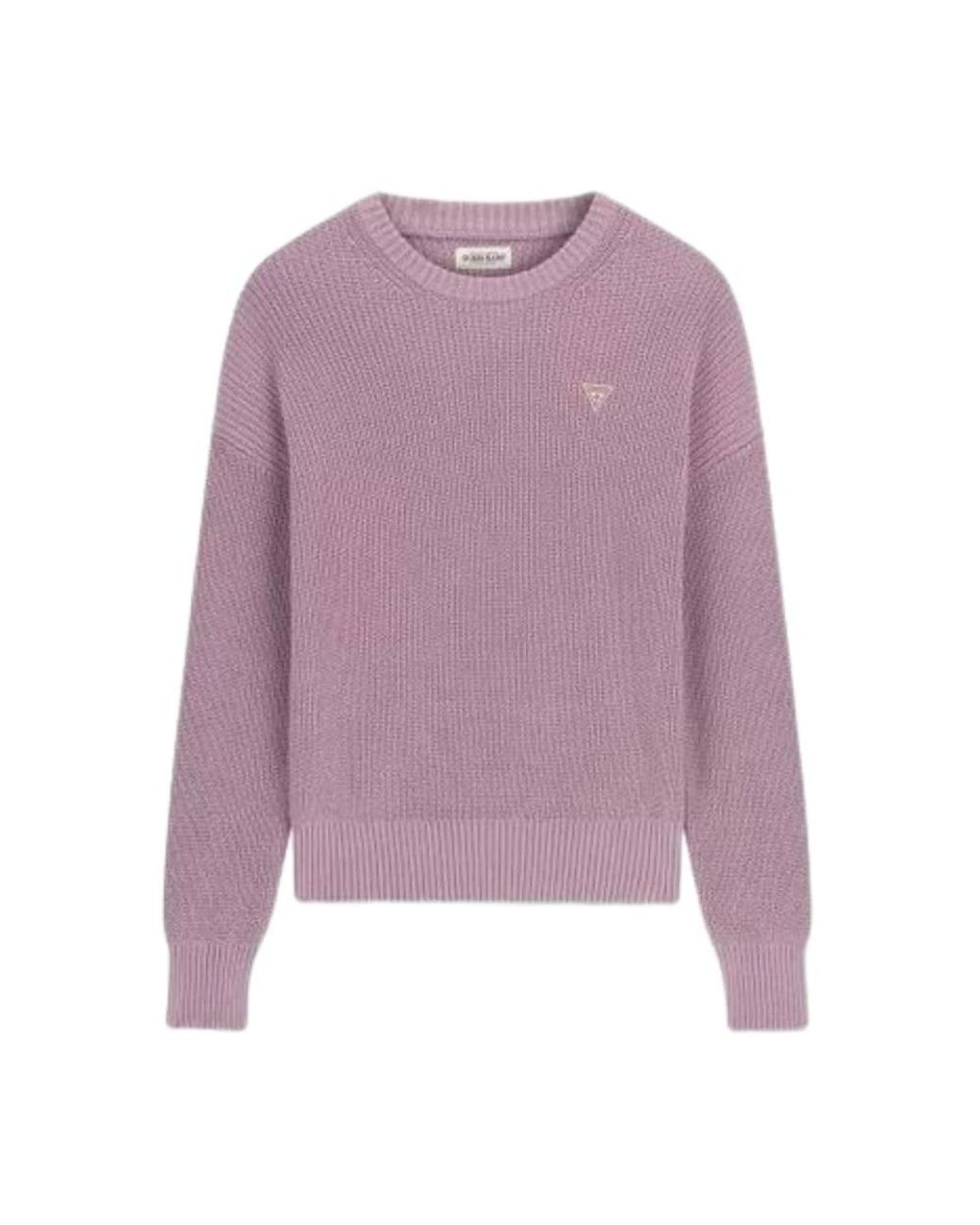 Guess Purple Round-Neck Knitwear