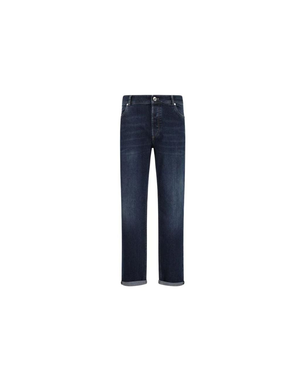 Brunello Cucinelli Blue Straight Fit Jeans for men