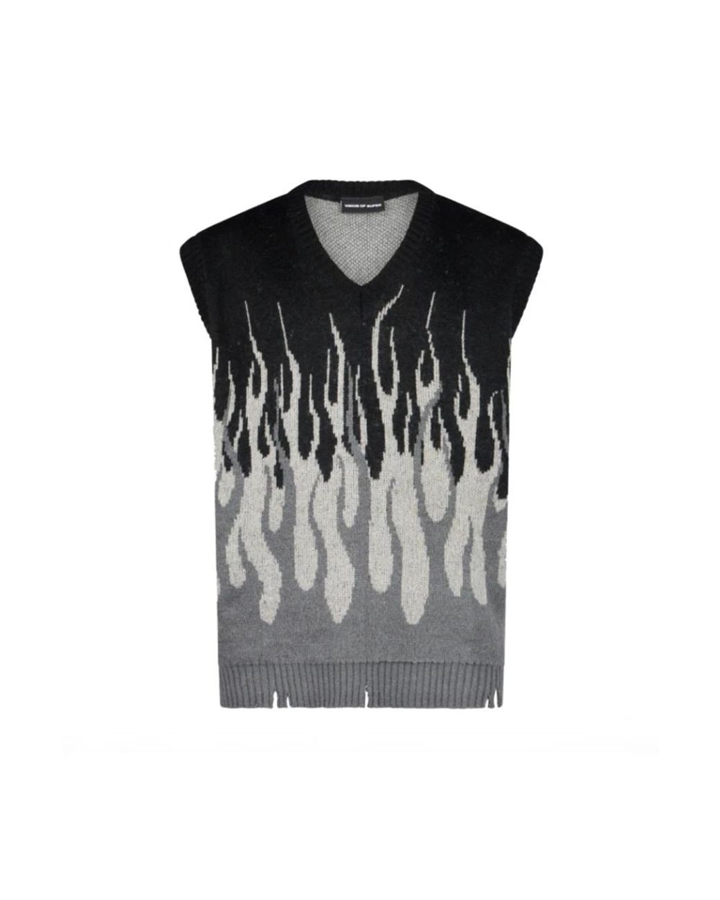 Vision Of Super Black Sleeveless Jumpers for men