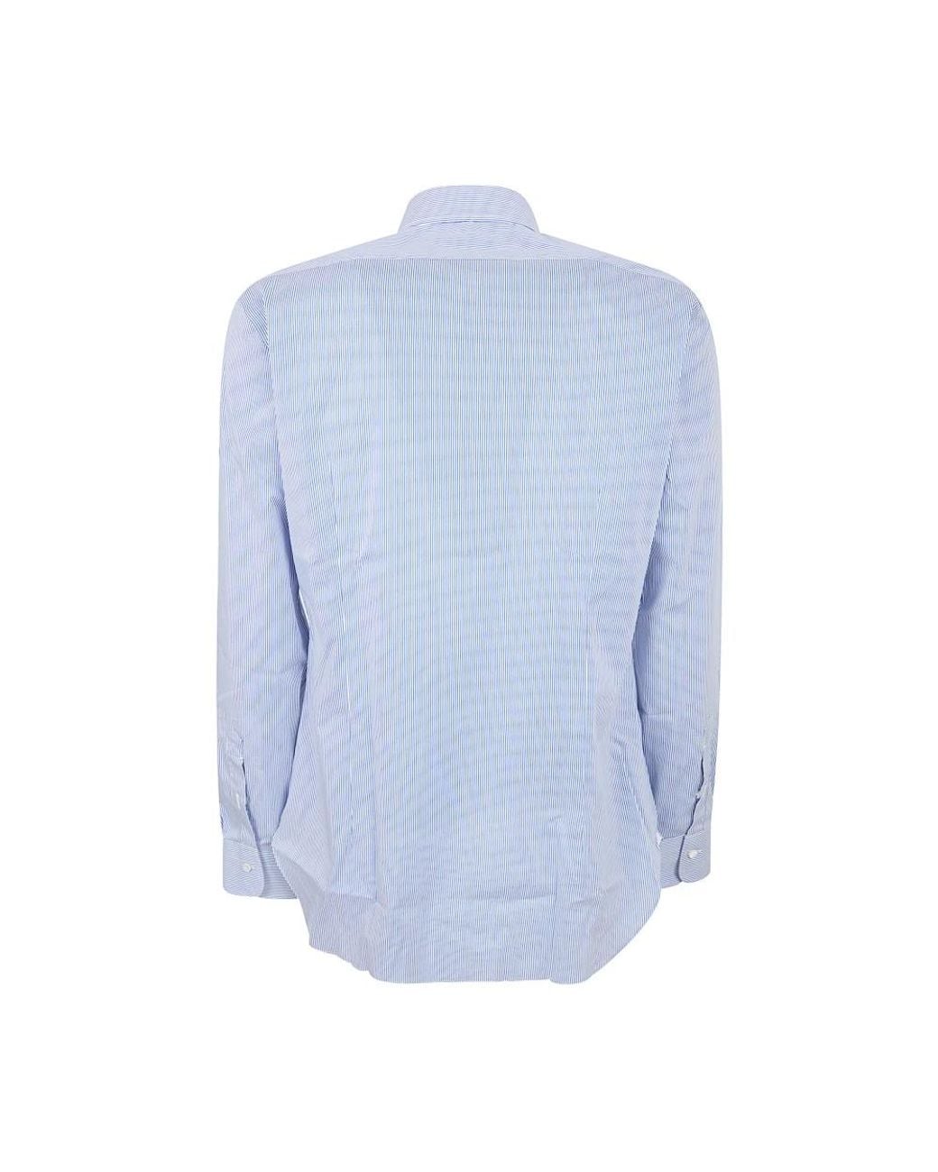 Barba Napoli Blue Formal Shirts for men