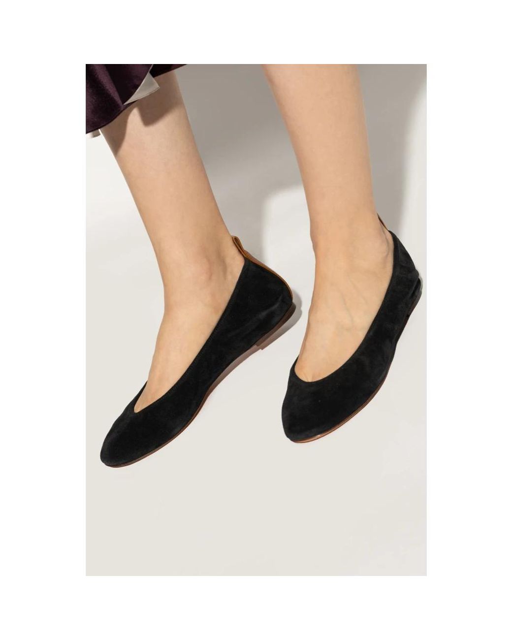 Lanvin Black Wildleder-Ballerinas