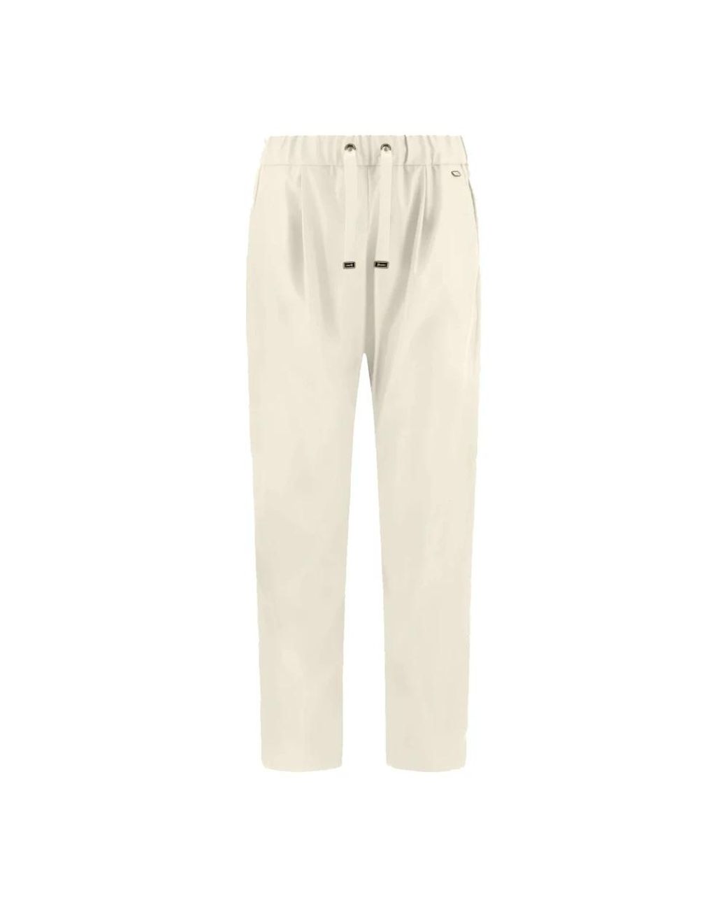 Herno Broeken ,Polyester Faux Leather Pants in het Natural