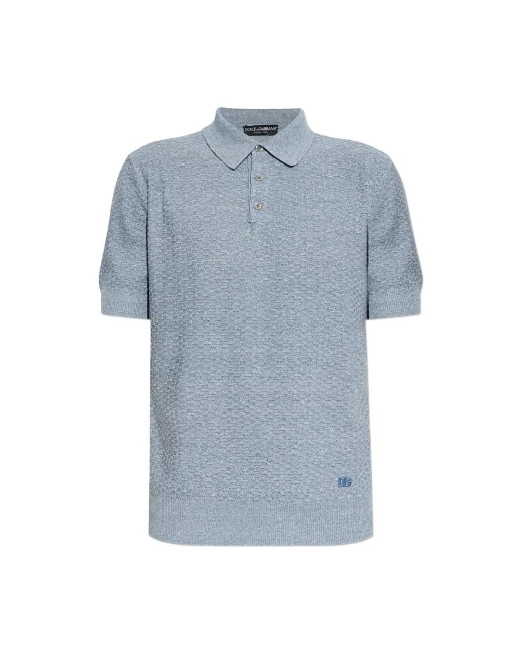 Dolce & Gabbana Blue Round-Neck Knitwear for men