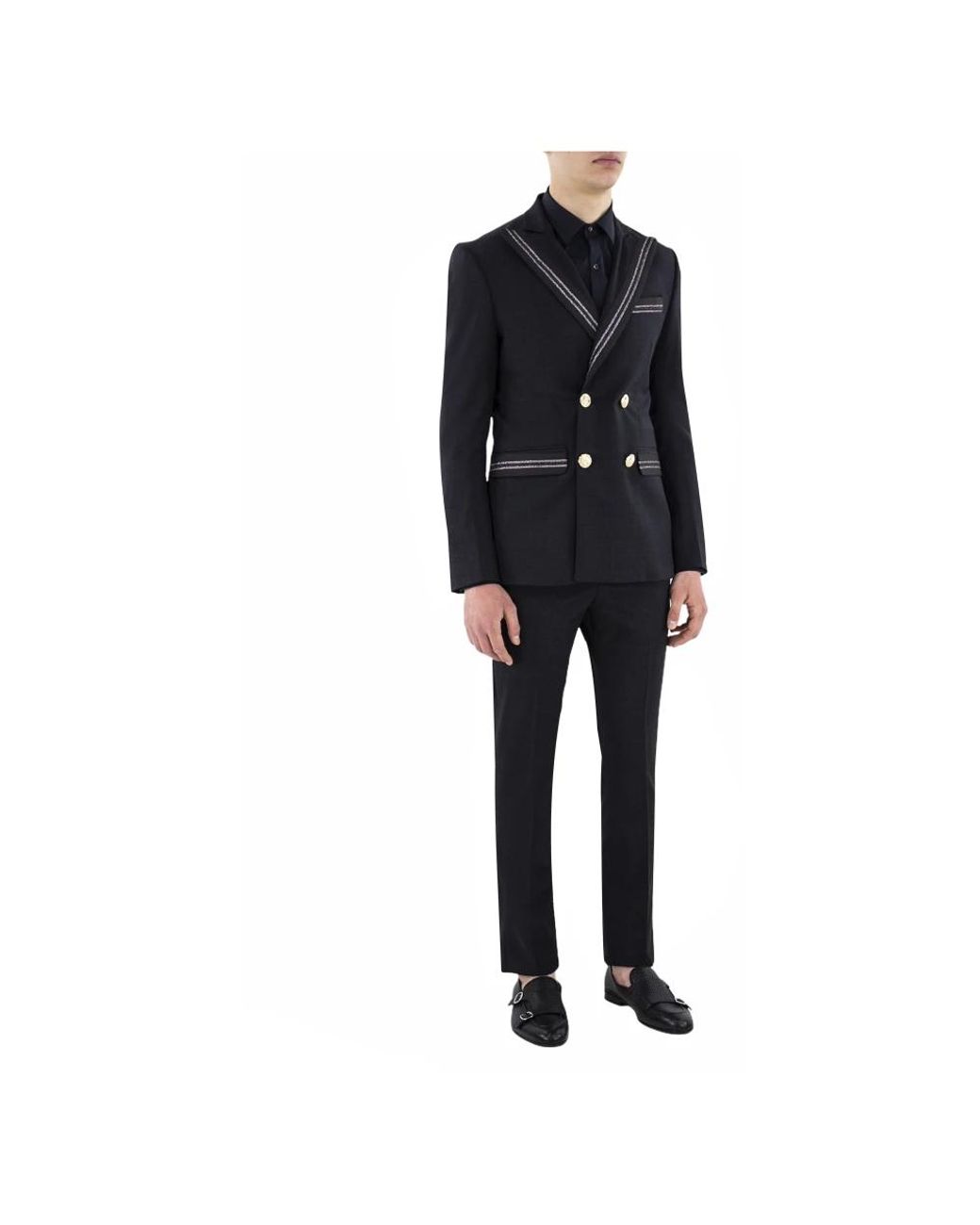Cor Sine Labe Doli Black Double Breasted Suits for men