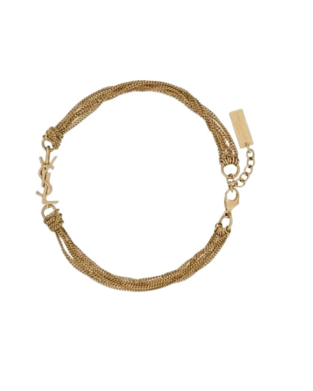 Saint Laurent Accessoires ,Geel ,Cassandre Tassel Bracelet in het Metallic