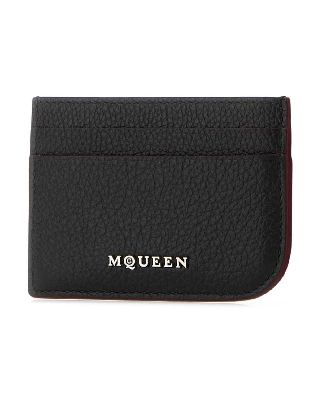 McQueen Black Stilvolle Schwarze Lederkartenhalter