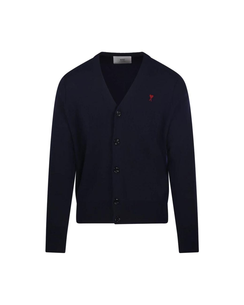 AMI Truien & Vesten ,Zwart ,Wol Merino V-Hals Vest in het Blue voor heren