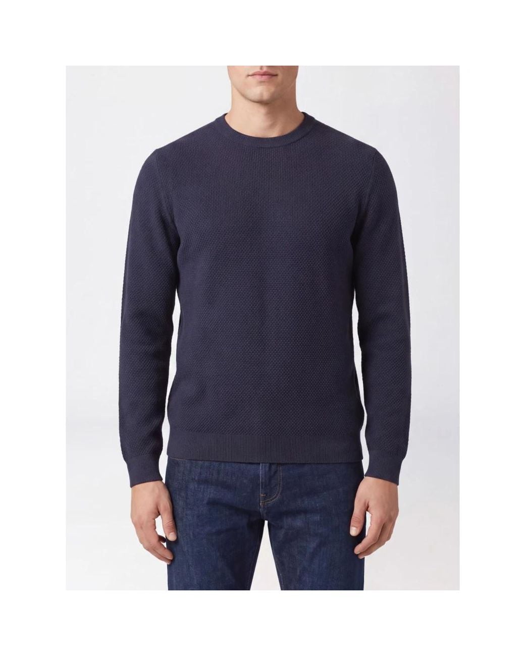 Zanone Blue Round-Neck Knitwear for men