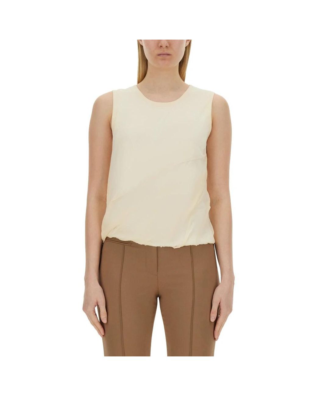 Helmut Lang Bubble Knit Tank Hos in het Natural