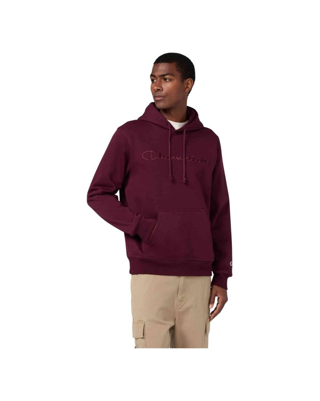 Champion Hoodies & Sweatvesten ,Rood ,Icons Geborduurd Tonaal Logo Sweatshirt in het Purple voor heren
