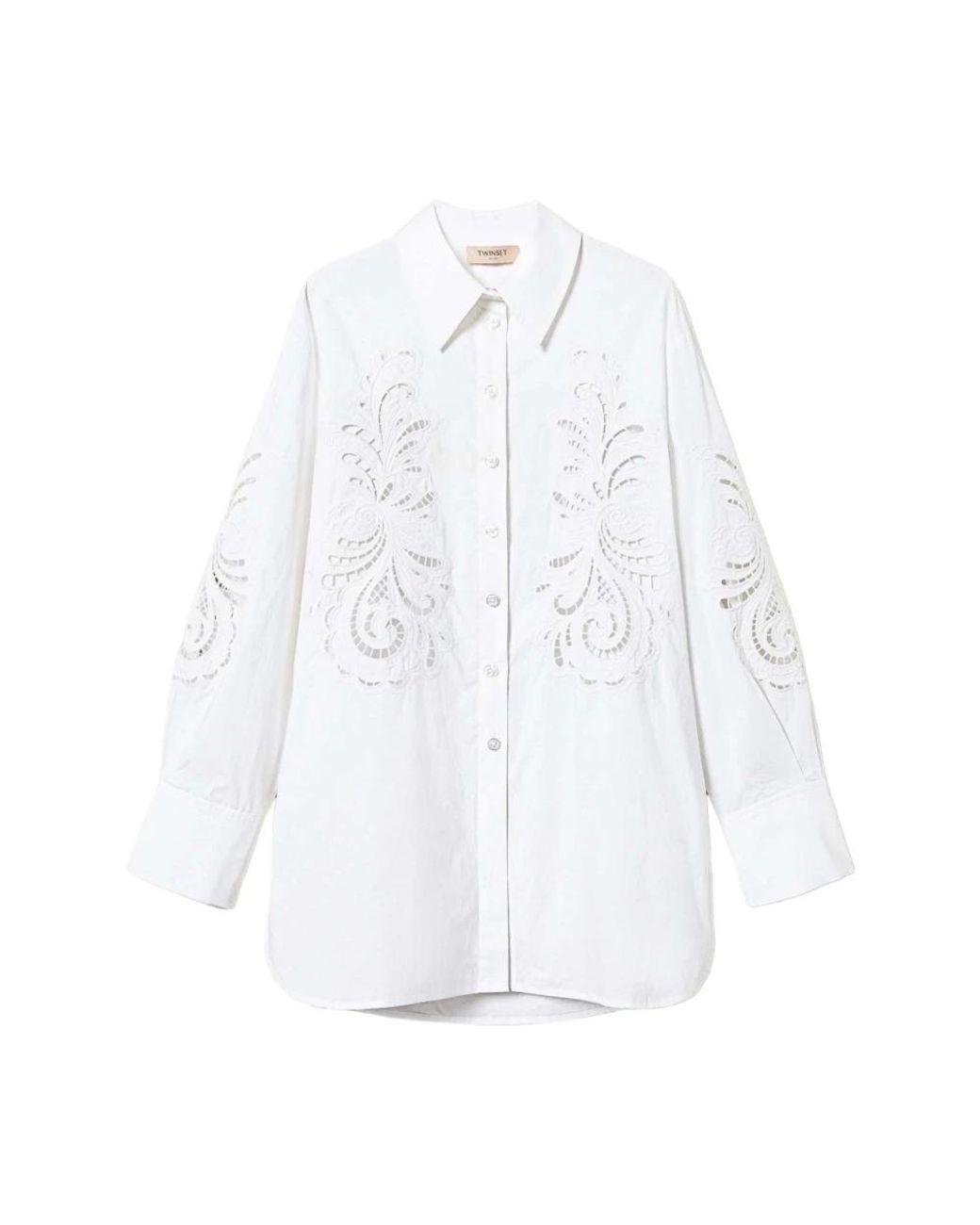 Twinset Overhemden ,Wit ,Katoen Witte Katoenen Overhemd Elegant Veelzijdige Stijl in het White