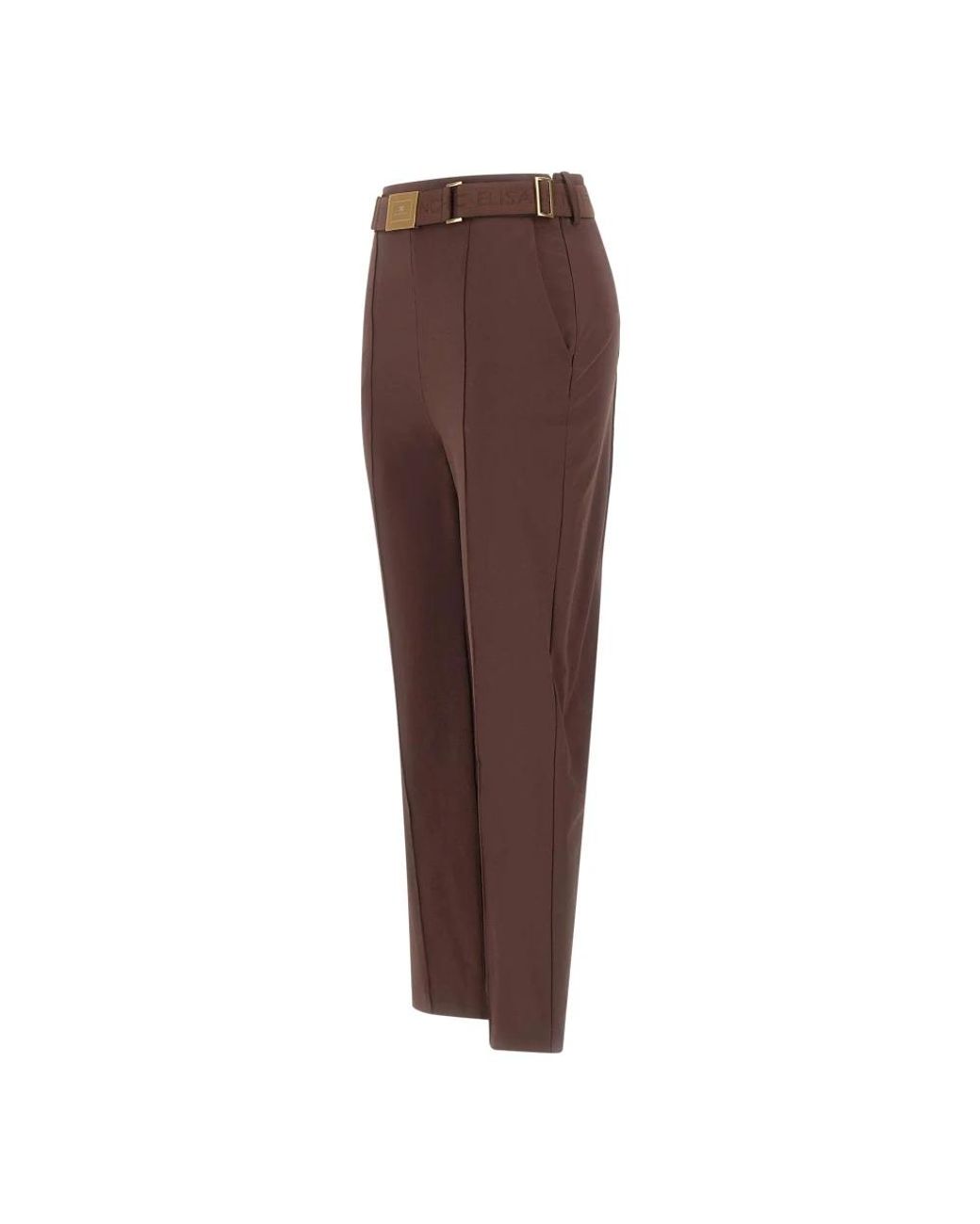 Elisabetta Franchi Brown Slim-Fit Trousers