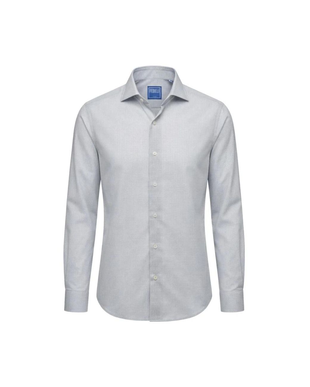 Fedeli Leichtes Hemd Mit Print in Blue für Herren