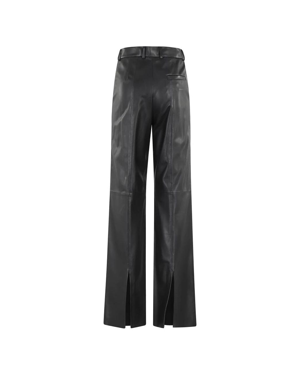 Emporio Armani Gray Leather Trousers