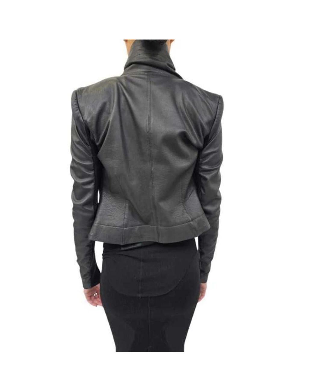 Rick Owens Black Leather Jackets