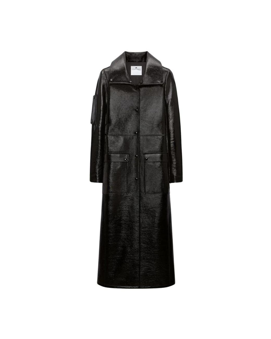 Single-Breasted Coats Courreges de color Black