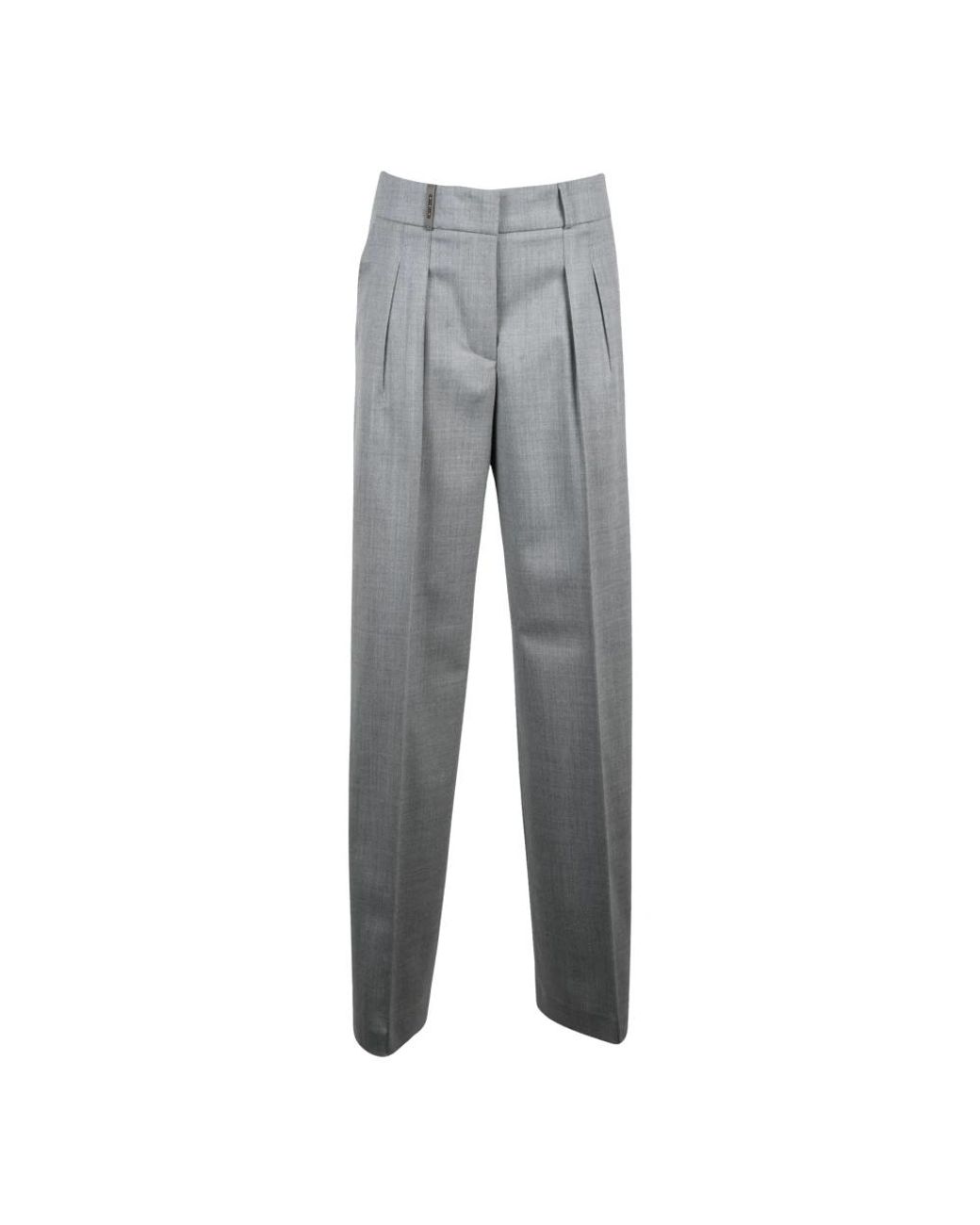 Peserico Gray Straight Trousers