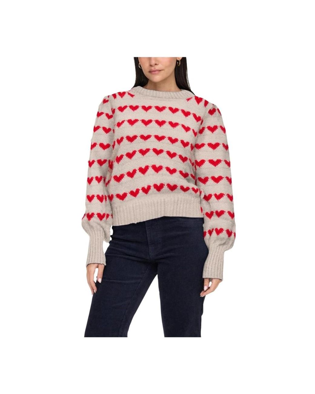 Jacqueline De Yong Red Round-Neck Knitwear
