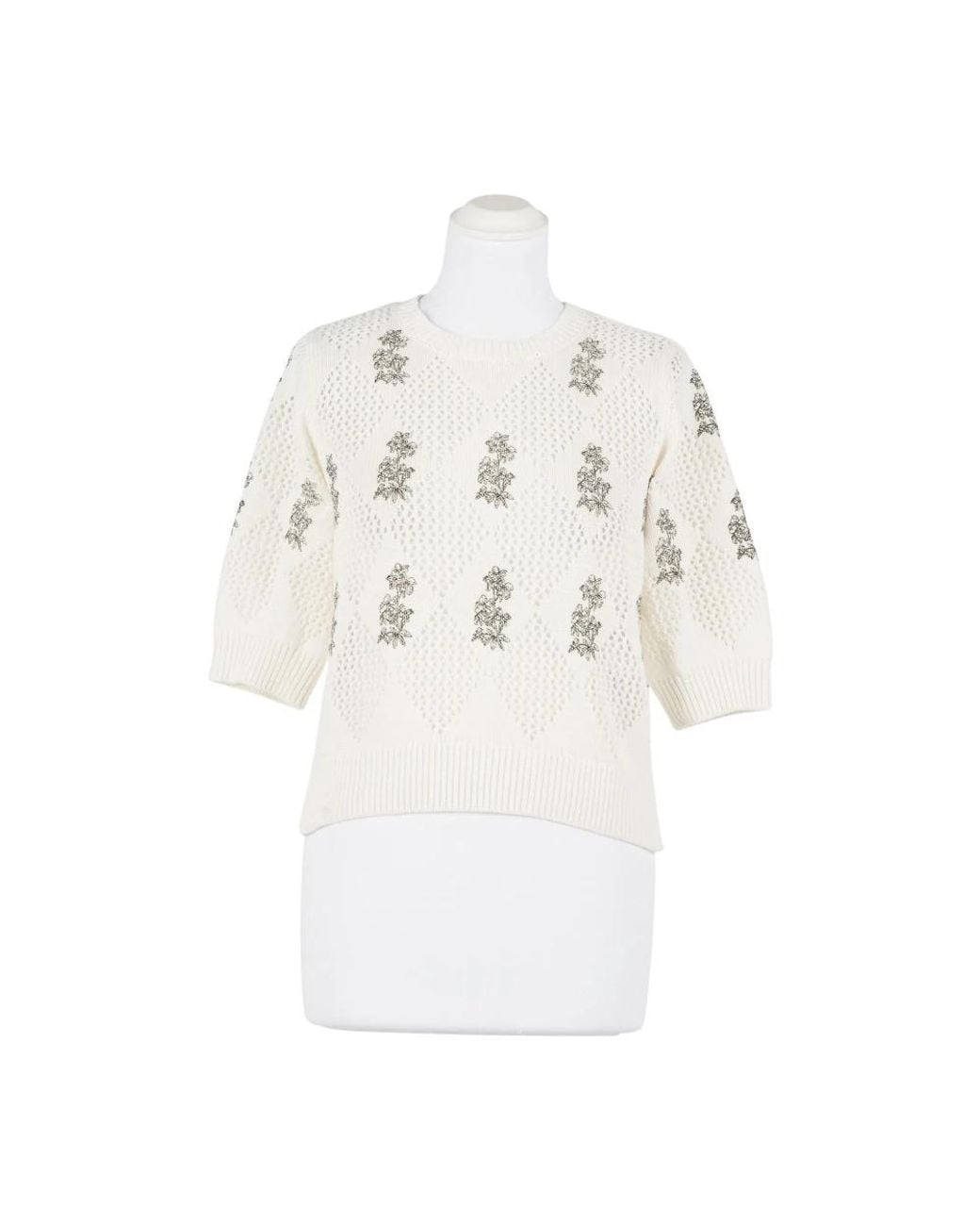 Twinset White Round-Neck Knitwear