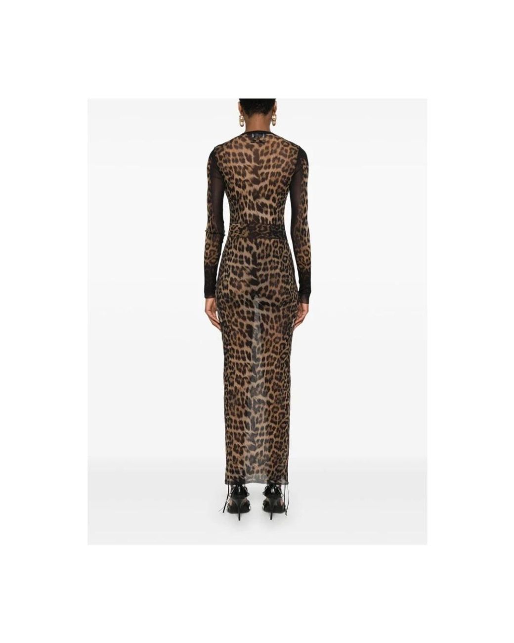 Jean Paul Gaultier Leopard Print Long Dress in Black | Lyst Jean Paul Gaultier Leopard Print Long Dress in Black | Lyst