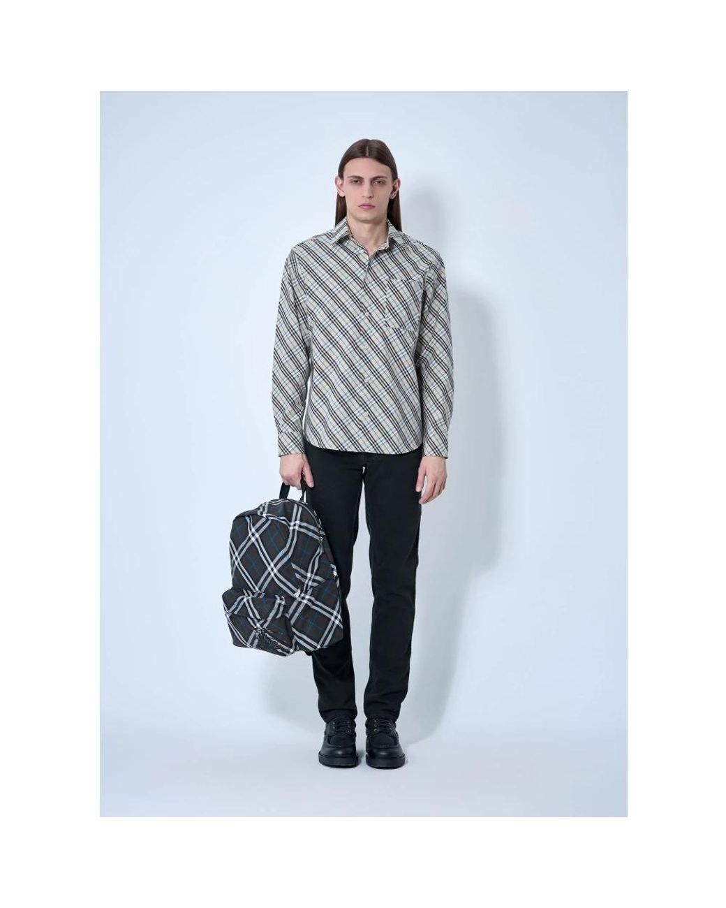 Burberry Gray Casual Shirts for men